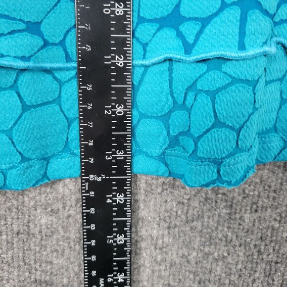 NWT ALI MILES Blue Pebble Burnout Artsy Big Button Pocket Asymmetric Top SIZE 3X - Picture 11 of 14